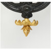 Spectacular chandelier with 5 bronze dragons with double patina, XIXand 18