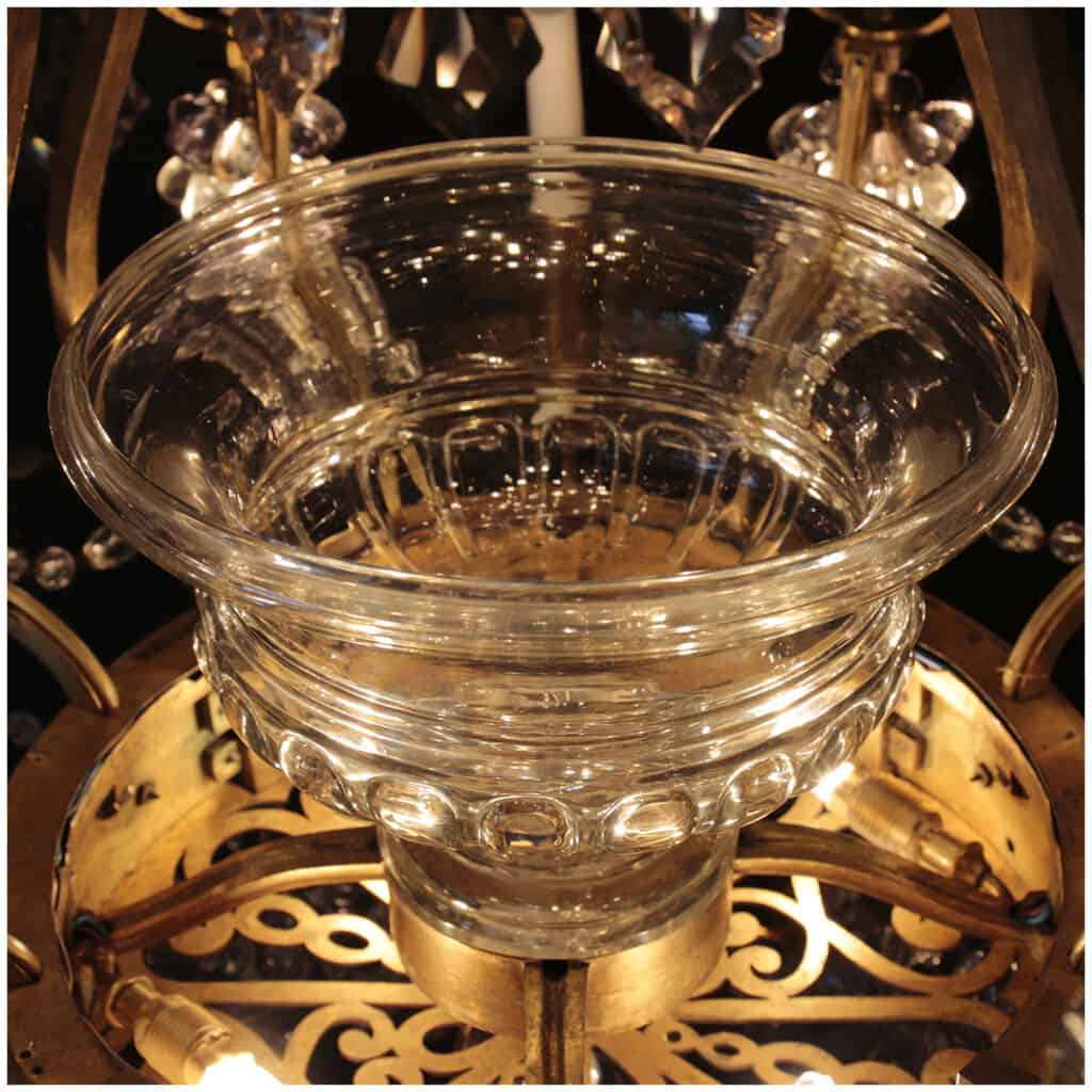 Fruit chandelier in cut crystal and gilded bronze, XIXe 9