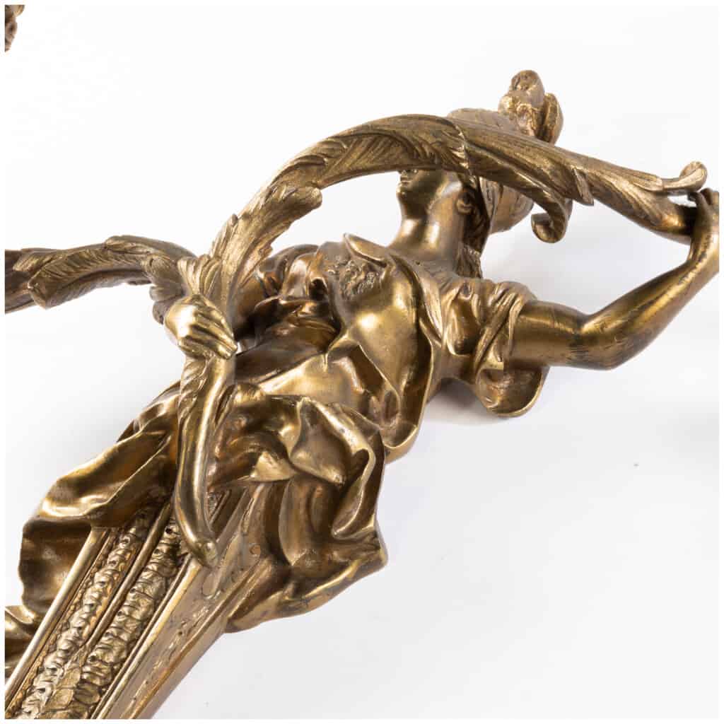 Paire d’appliques aux soldats en bronze doré, XIXe 11