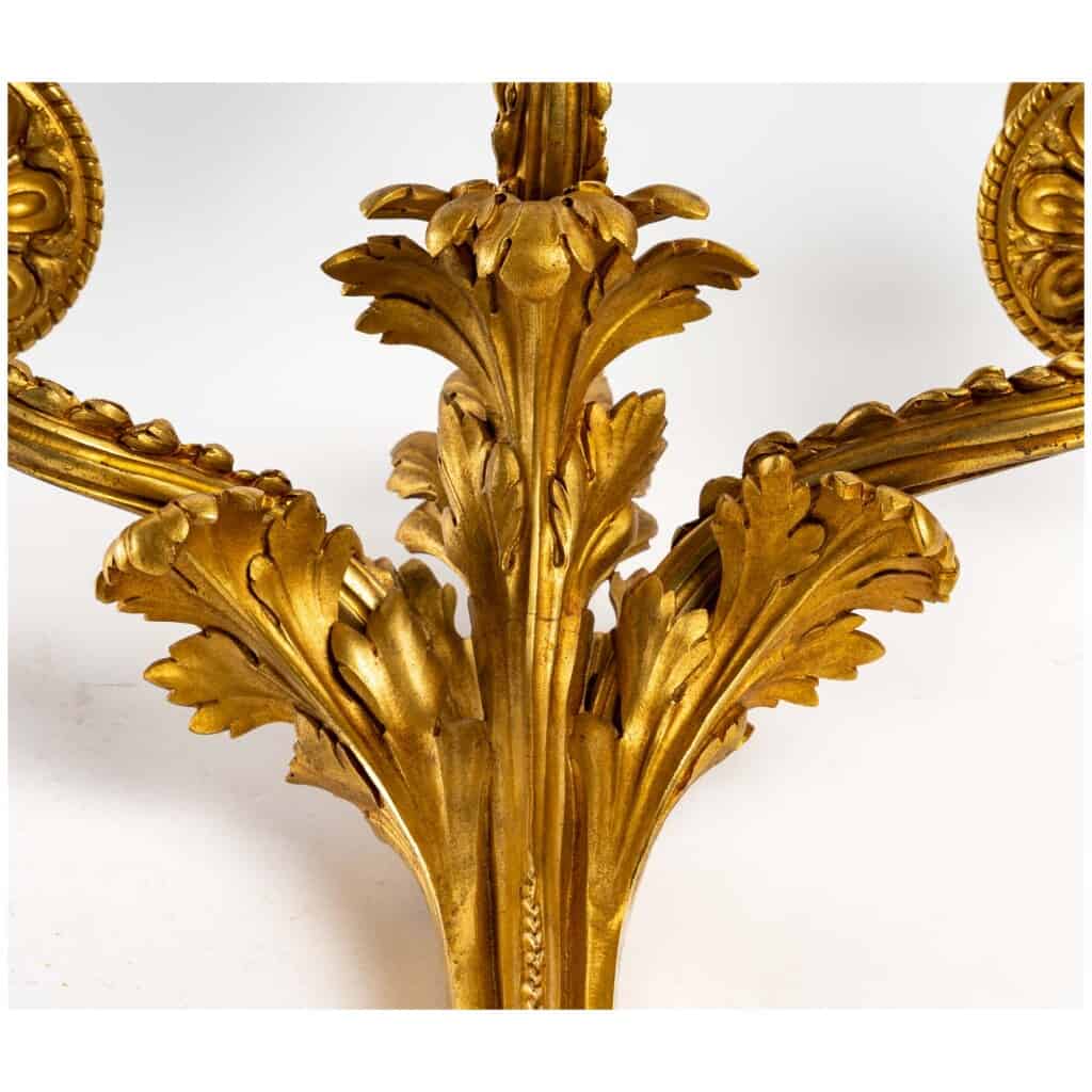 Série de quatre appliques de style Transition en bronze doré. XIX ème siècle. 8