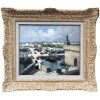 BARNOIN Henri tableau 20ème siècle « Concarneau (Bretagne) Le marché » Peinture huile sur toile signée 16