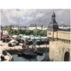BARNOIN Henri tableau 20ème siècle « Concarneau (Bretagne) Le marché » Peinture huile sur toile signée 22