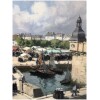 BARNOIN Henri tableau 20ème siècle « Concarneau (Bretagne) Le marché » Peinture huile sur toile signée 20