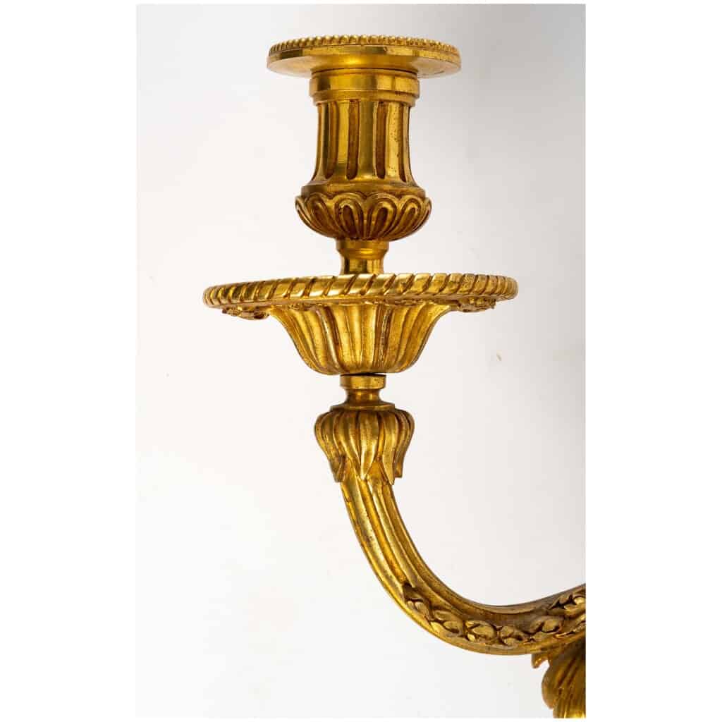 Series of four Transition style sconces in gilded bronze. XIX th century. 9