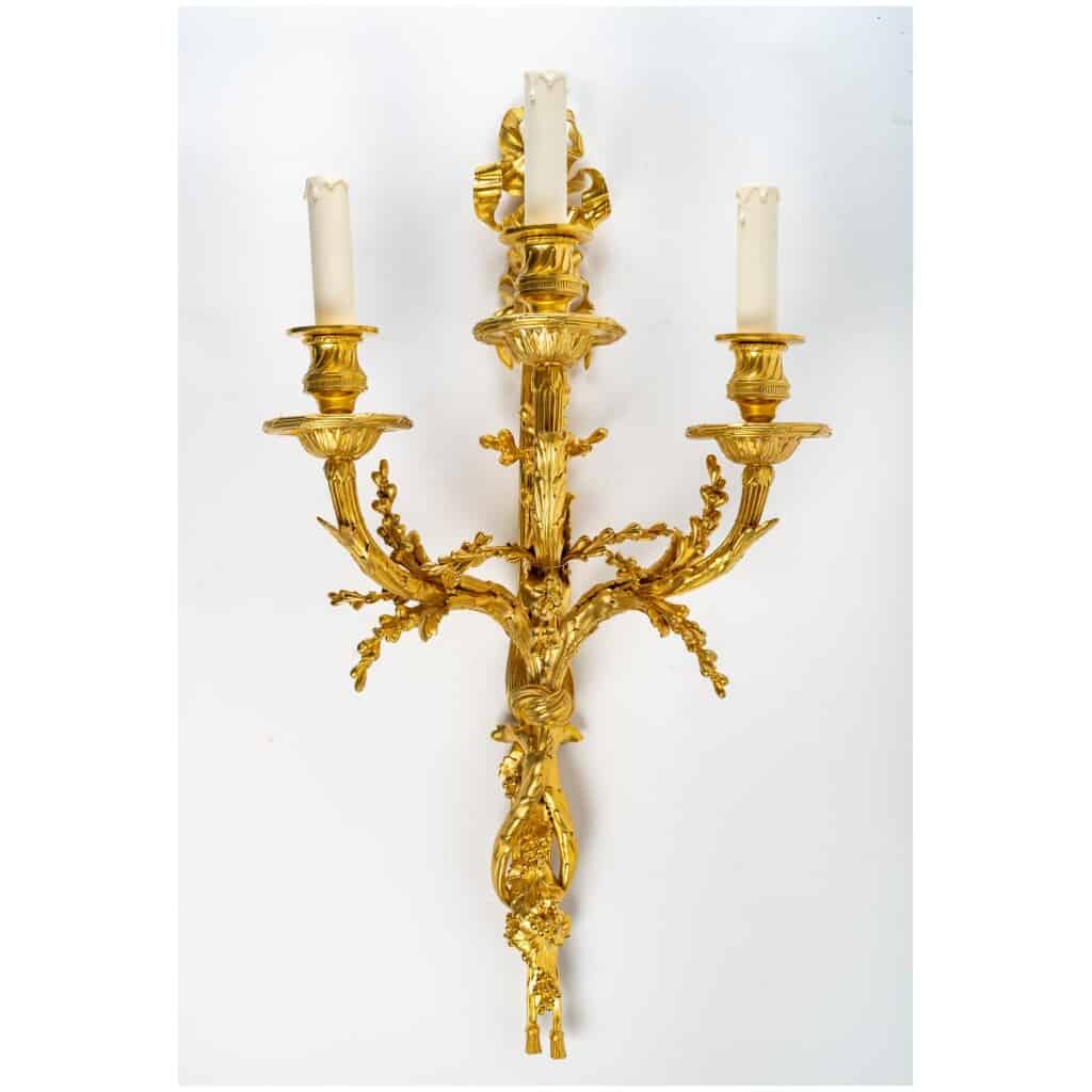 Pair of Louis style sconces XVI dated 1881. 12