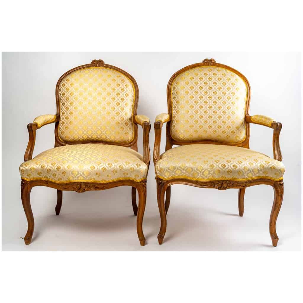 Pair of Louis XV period armchairs (1724 - 1774). 4