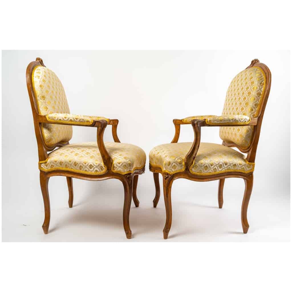 Pair of Louis XV period armchairs (1724 - 1774). 5