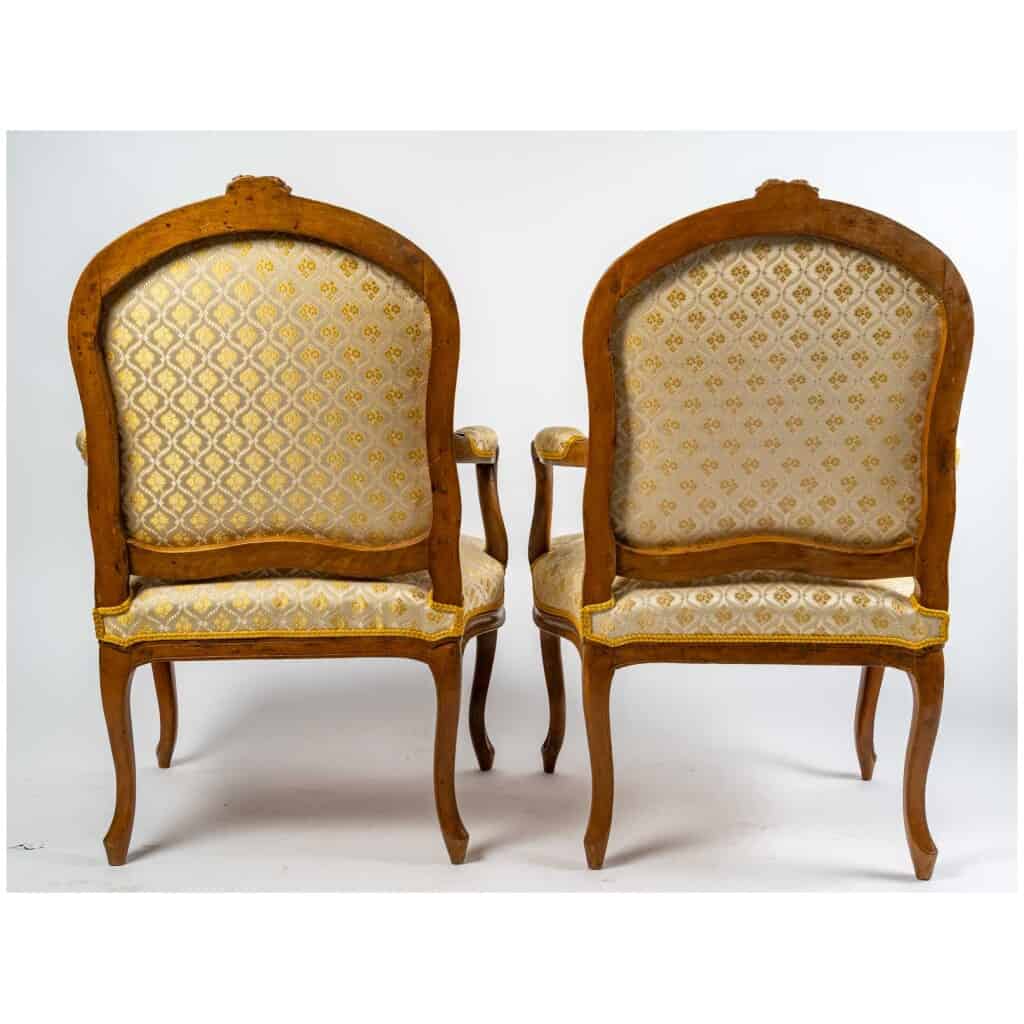 Pair of Louis XV period armchairs (1724 - 1774). 6