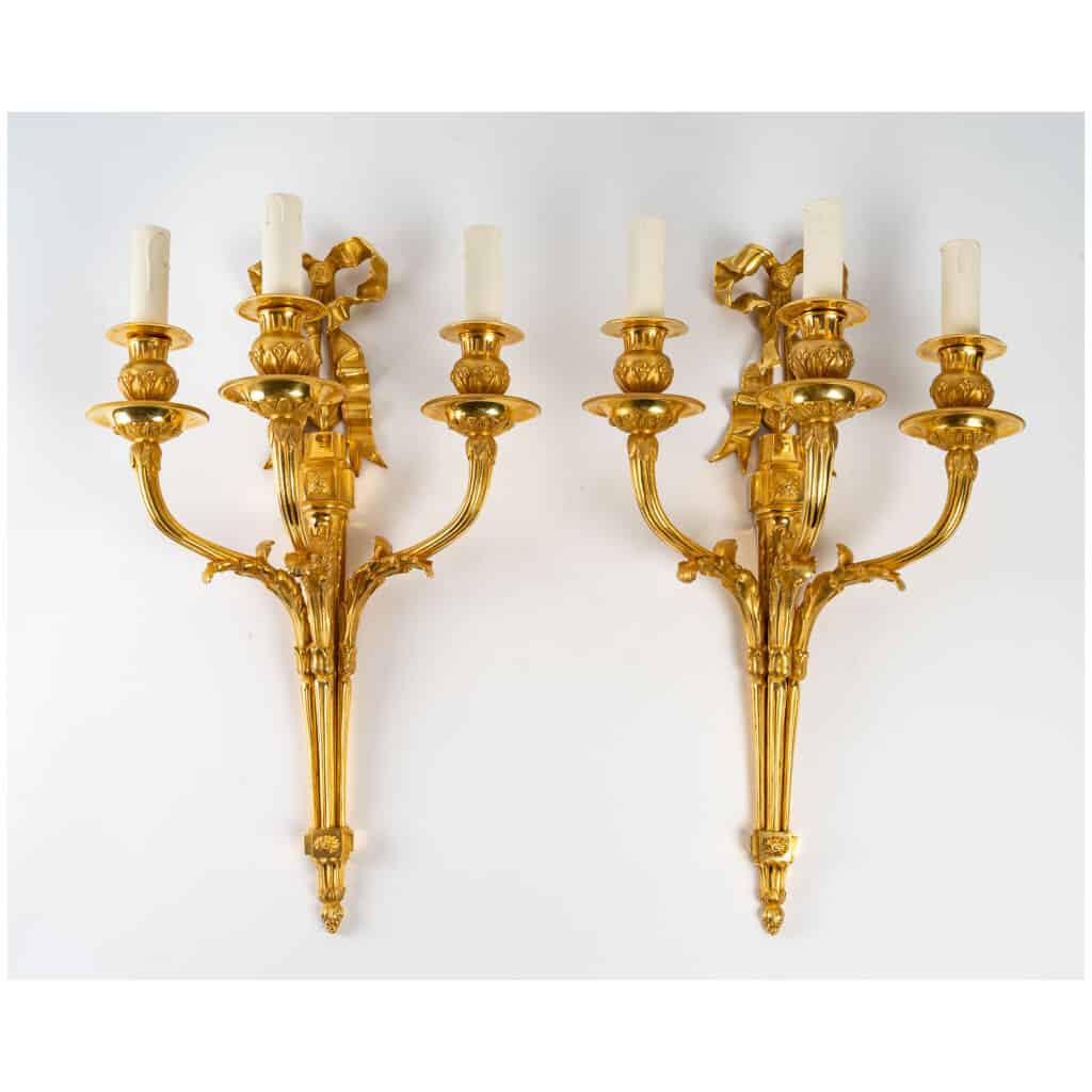 Pair of Napoleon III period sconces (1852 - 1870). 3