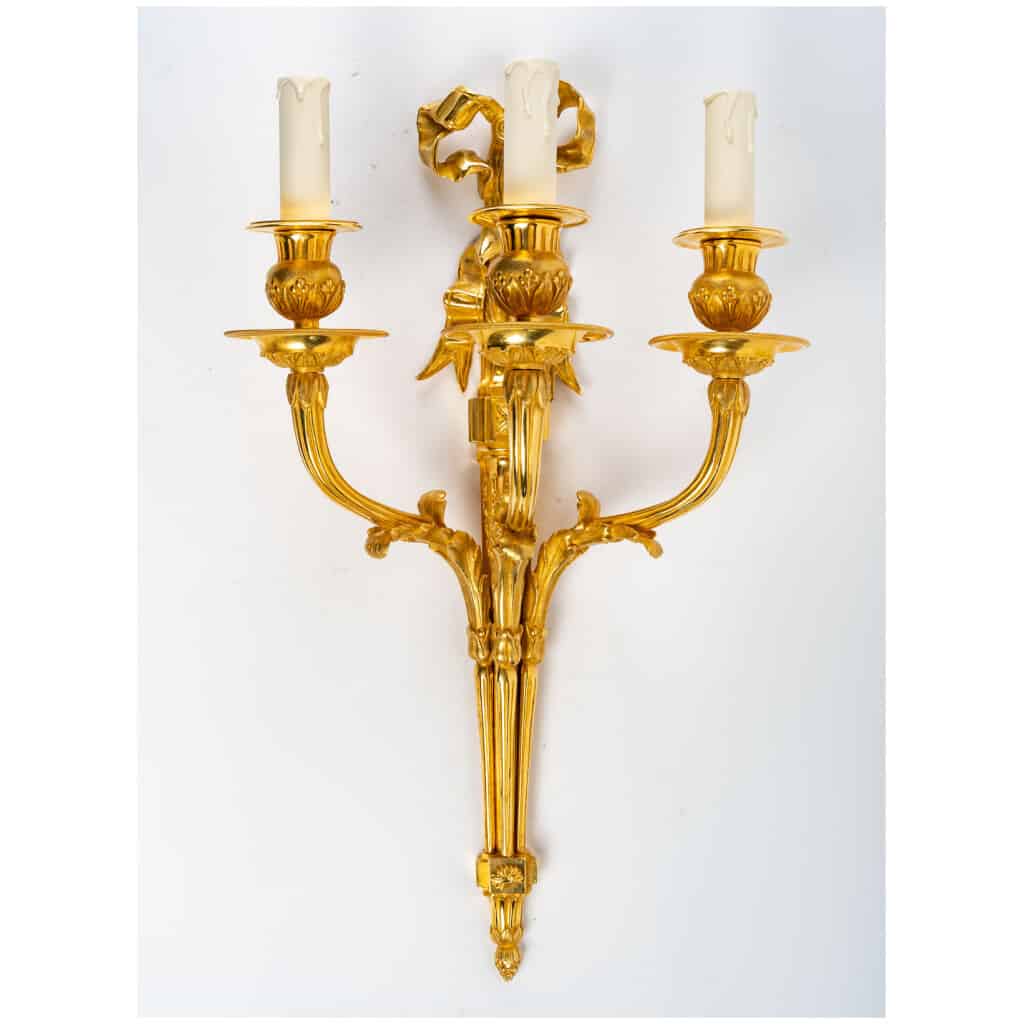 Pair of Napoleon III period sconces (1852 - 1870). 4