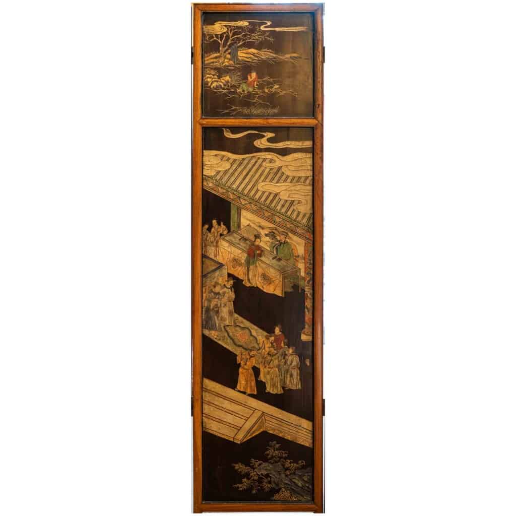 Screen in Coromandel lacquer. XVIIIth century. 15