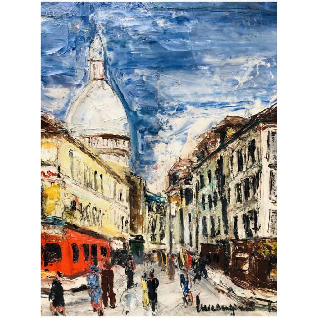 GENIN Lucien Painting 20th Paris Montmartre Rue Norvins XXth Painting Oil On Canvas Signed 9
