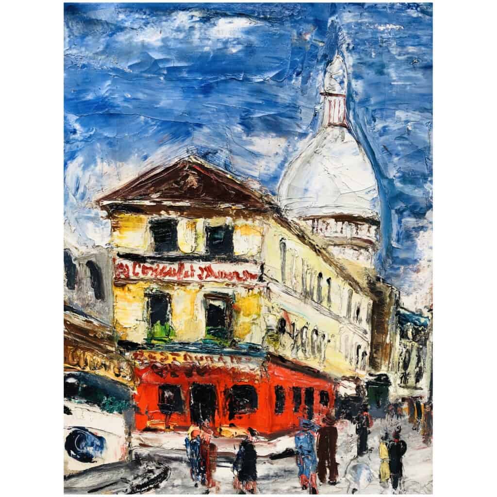 GENIN Lucien Peinture 20è Paris Montmartre Rue Norvins Tableau XXème Huile Sur Toile Signée 11