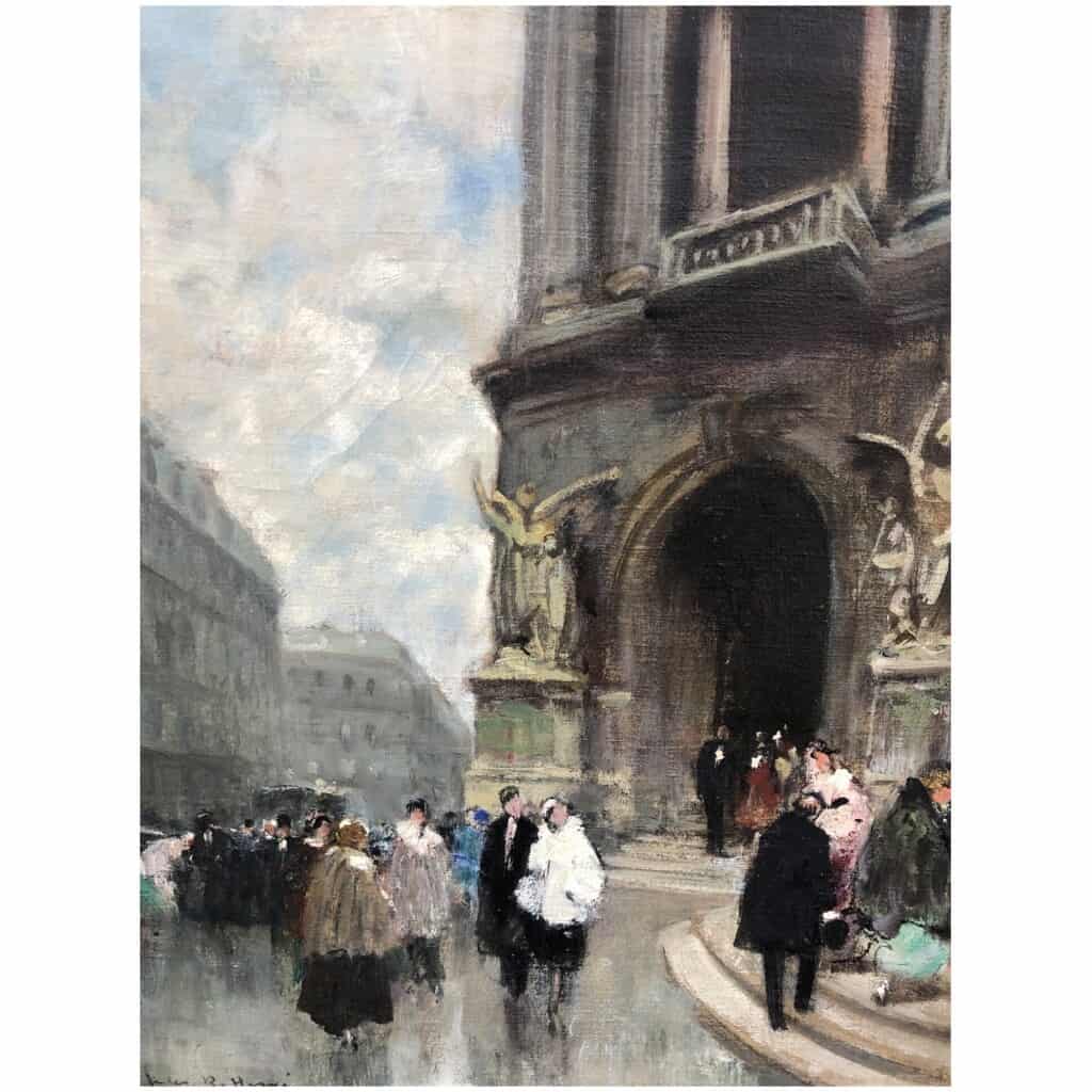 HERVE Jules 20th century painting Evening at the Paris Opera Oil on canvas signed 6