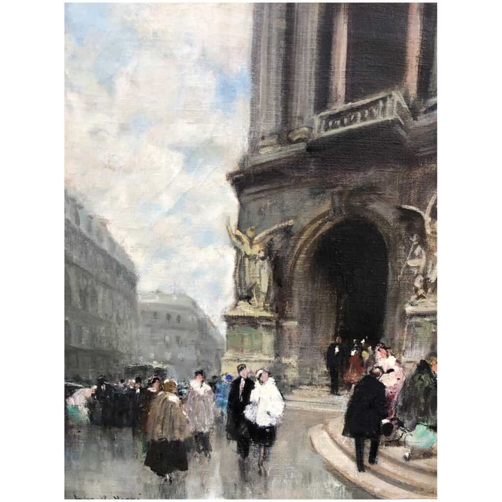 HERVE Jules 20th century painting Evening at the Paris Opera Oil on canvas signed 4
