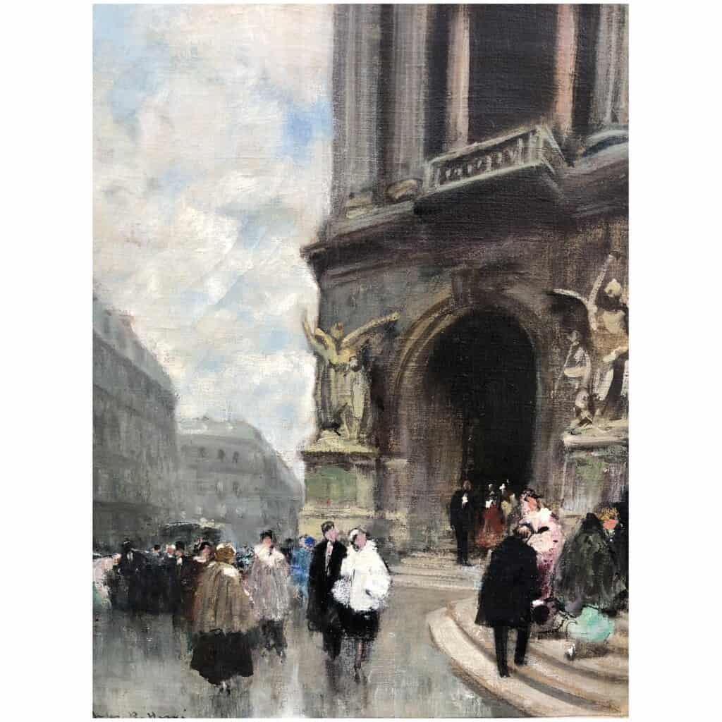 HERVE Jules Tableau 20è siècle Soirée à l’Opéra de Paris Huile sur toile signée 5