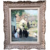 HERVE Jules Tableau 20è siècle Jour de communion à la campagne Huile sur toile signée 9