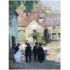 HERVE Jules Tableau 20è siècle Jour de communion à la campagne Huile sur toile signée 12