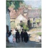 HERVE Jules Tableau 20è siècle Jour de communion à la campagne Huile sur toile signée 11