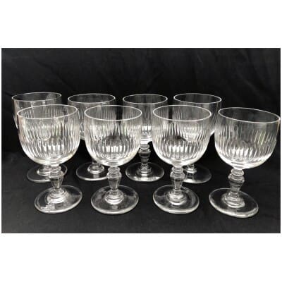 Series Of 8 Baccarat Water/Wine Glasses Renaissance Model 14,4cm
