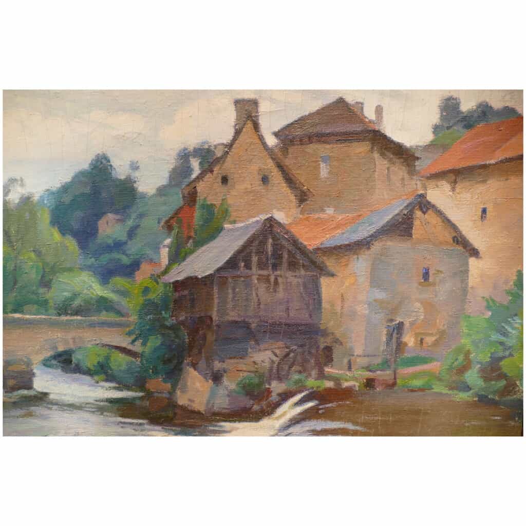 PAILLER Henri French Painting 20th Century Crozant School Le Moulin in La Creuse Oil Signed 7