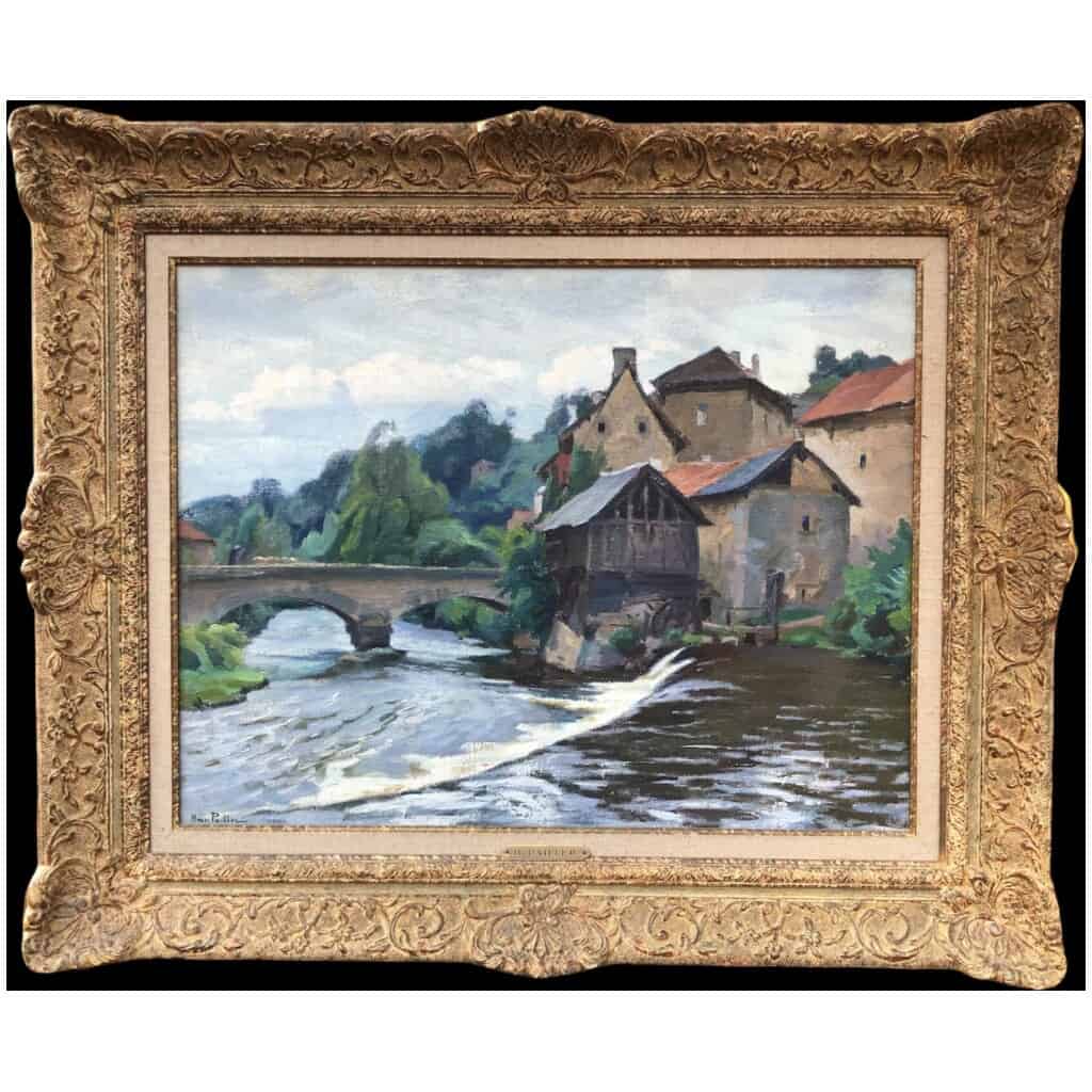 PAILLER Henri French Painting 20th Century Crozant School Le Moulin in La Creuse Oil Signed 5