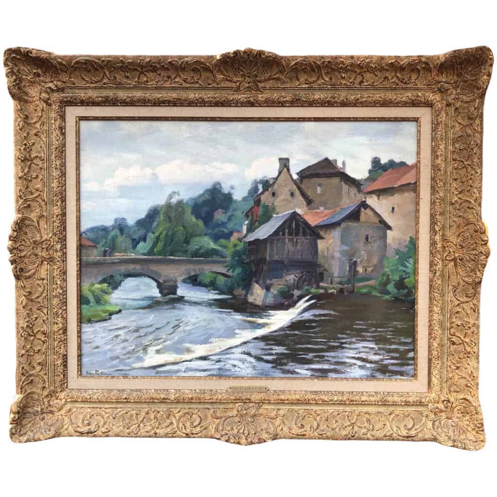 PAILLER Henri French Painting 20th Century Crozant School Le Moulin in La Creuse Oil Signed 3