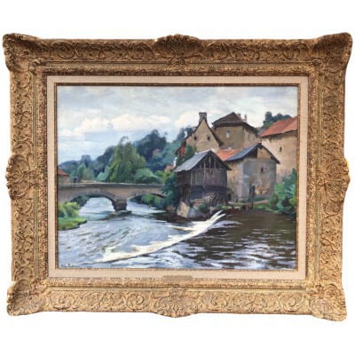 PAILLER Henri French Painting 20th Century Crozant School Le Moulin in La Creuse Oil Signed