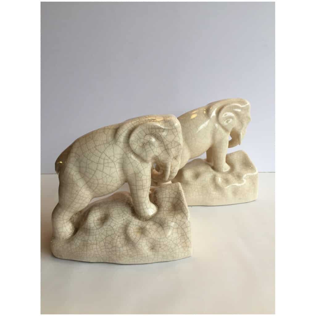 Art deco elephant bookends 8