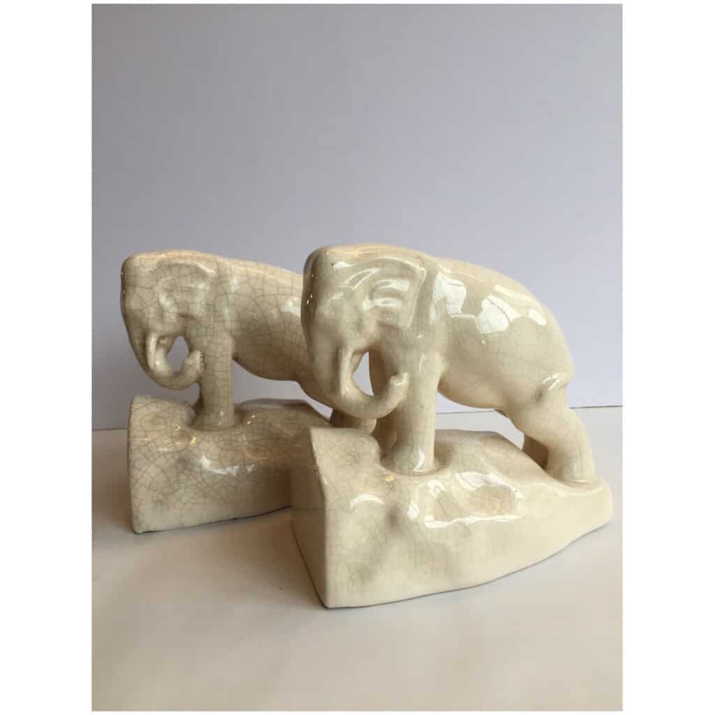 Art deco elephant bookends 7