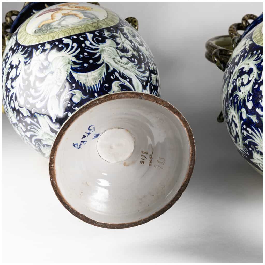 Pair of Italian porcelain vases, XIXe 13