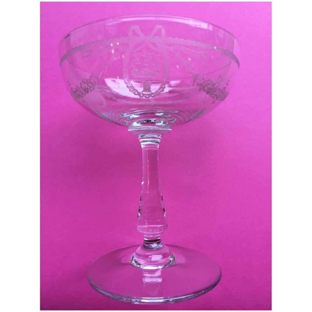 6 Saint-Louis Sapho 7 champagne glasses