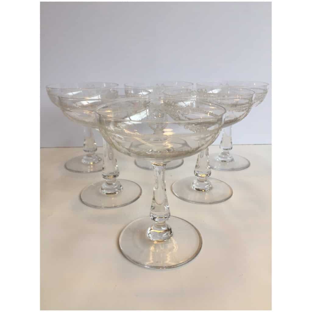 6 Saint-Louis Sapho 3 champagne glasses