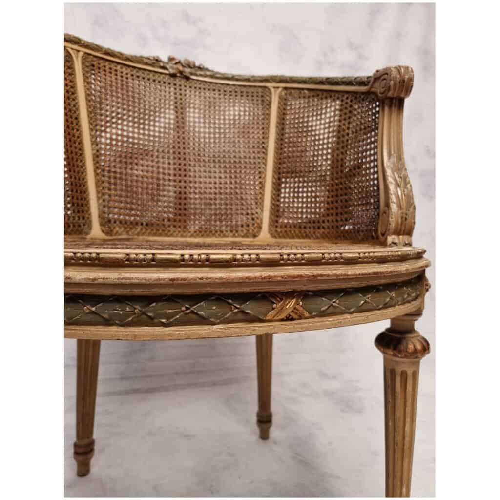 Fauteuil de Bureau de style Louis XVI – Bois Laqué – 19ème 13