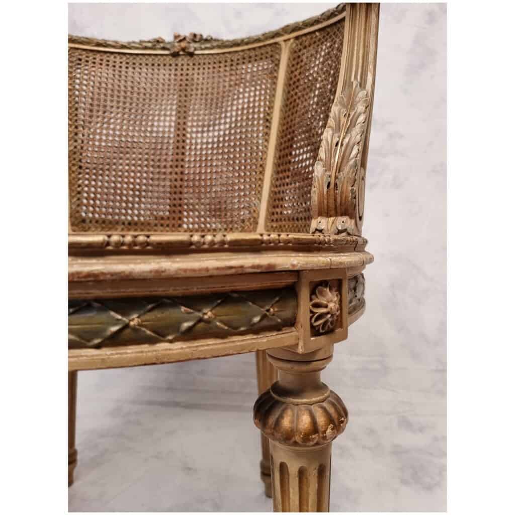 Fauteuil de Bureau de style Louis XVI – Bois Laqué – 19ème 14