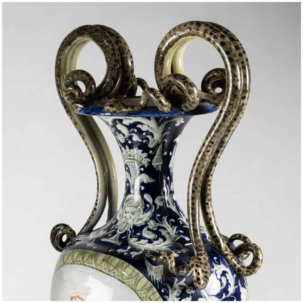 Pair of Italian porcelain vases, XIXe 9