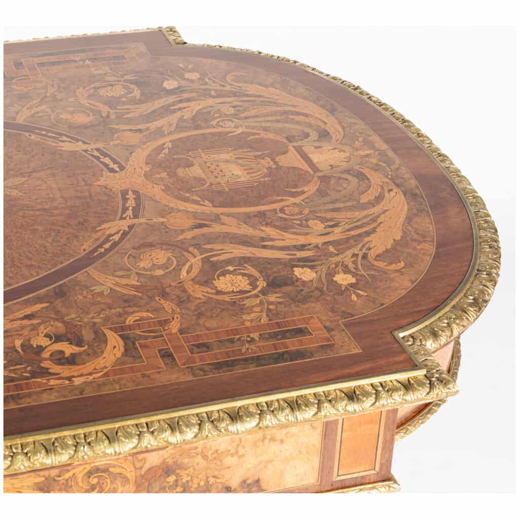 Middle table inlaid with the allegory of music, XIXe 11