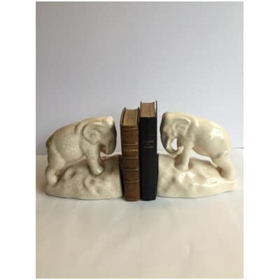 Art deco elephant bookends