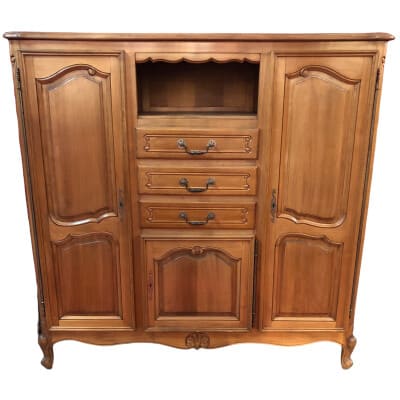 Buffet Bibliothèque de style Louis XV en merisier 20è siècle