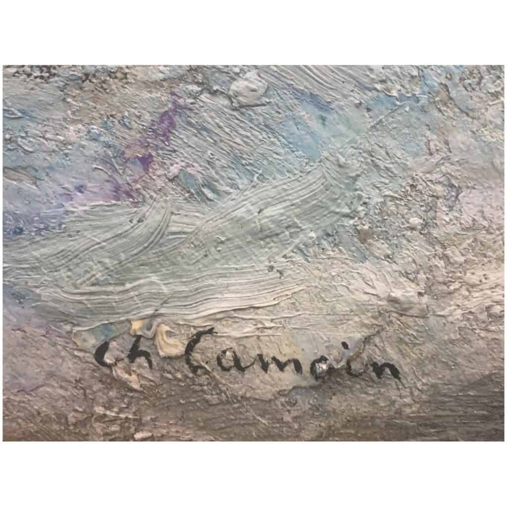 CAMOIN Charles Peinture 20è siècle Nature morte Coupe de fruits et cafetière Huile sur toile signée 6