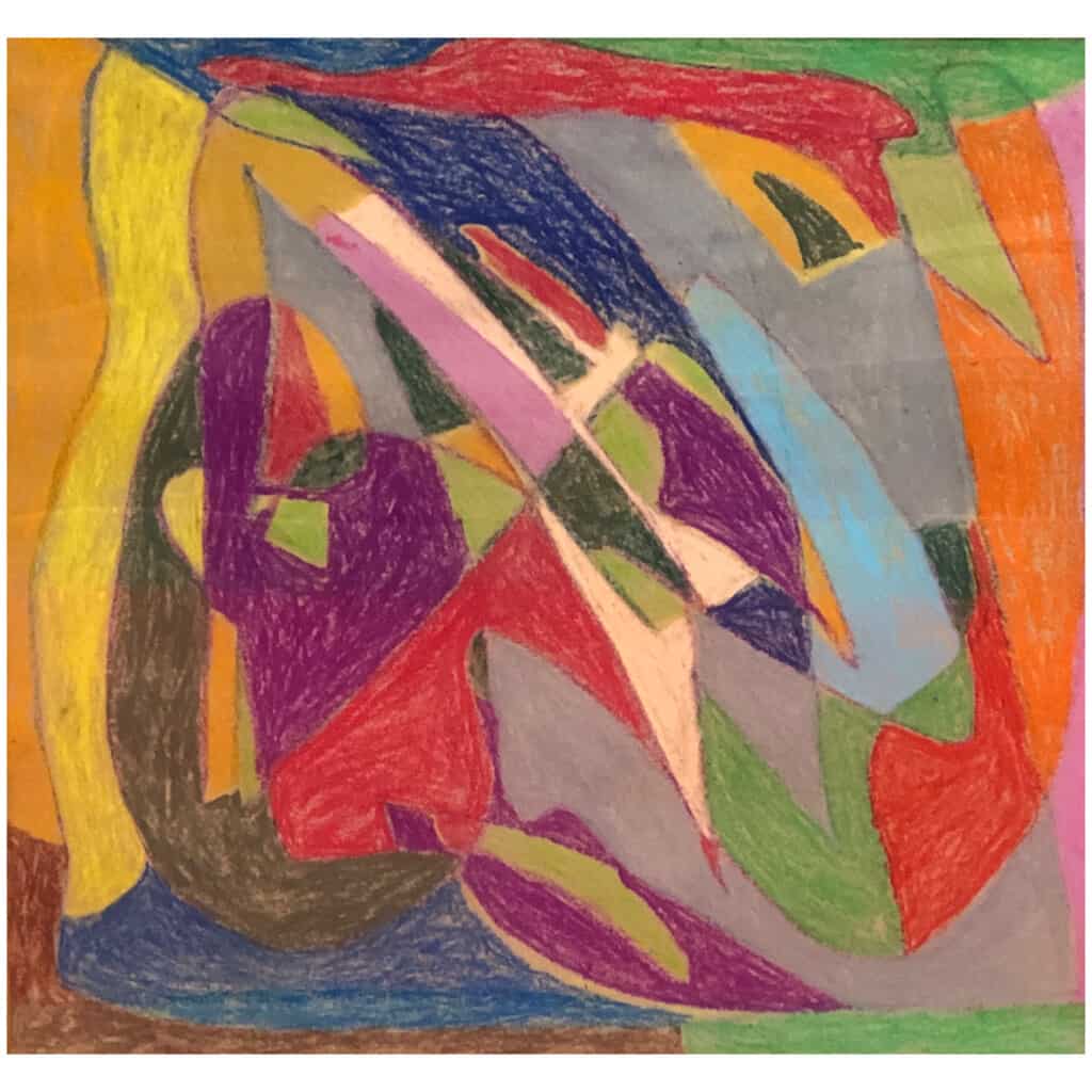 Cubist composition 20th century Pastel 4