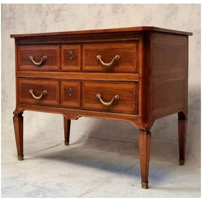 Sauteuse Commode Louis Period XVI – Eastern Work – Walnut – 18th 3