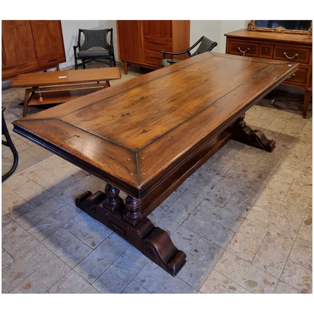 Monastery Table With Baluster Feet Louis XIII Style - Walnut - 20th 5