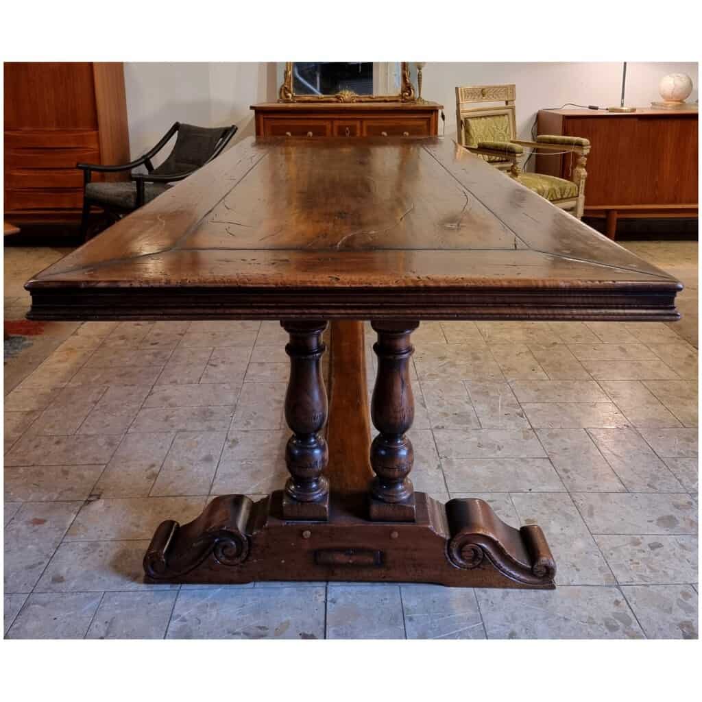 Table De Monastère à Pieds Balustre de Style Louis XIII – Noyer – 20ème 6