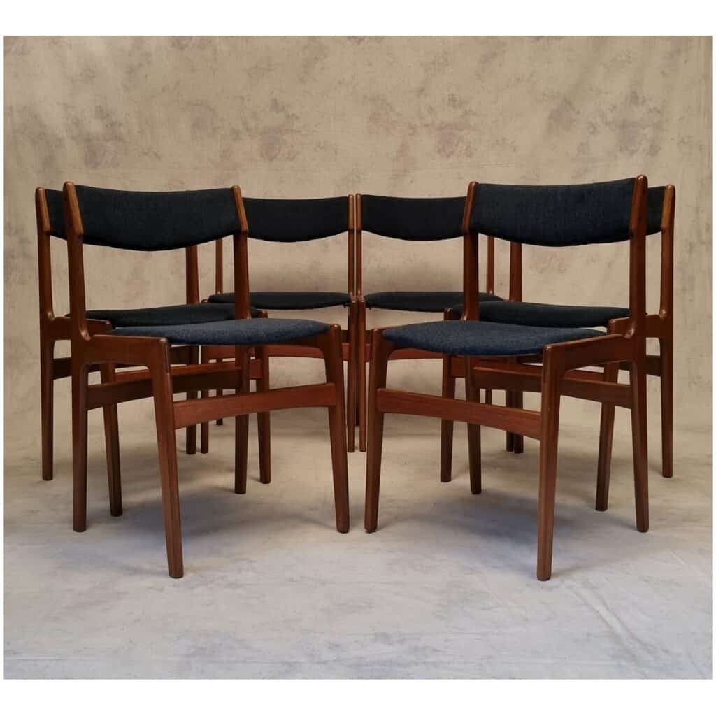 Series Of Six Scandinavian Chairs - Erik Buch - Teak - Ca 1960 3