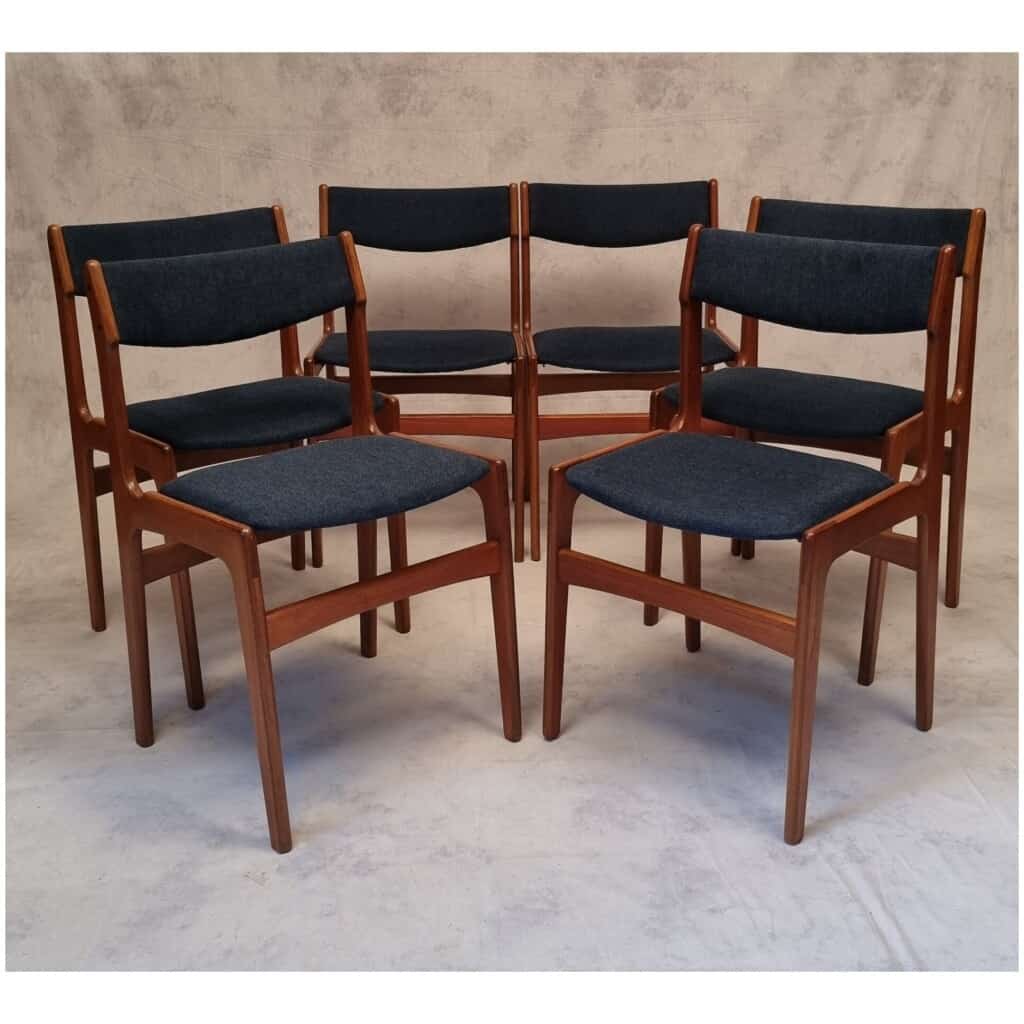Series Of Six Scandinavian Chairs - Erik Buch - Teak - Ca 1960 4
