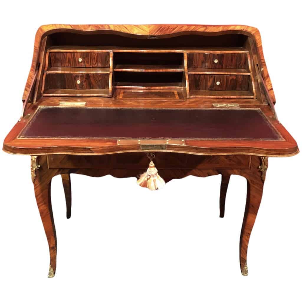 Louis XV desk called "donkey" in period kingwood veneer XVIIIth century 4
