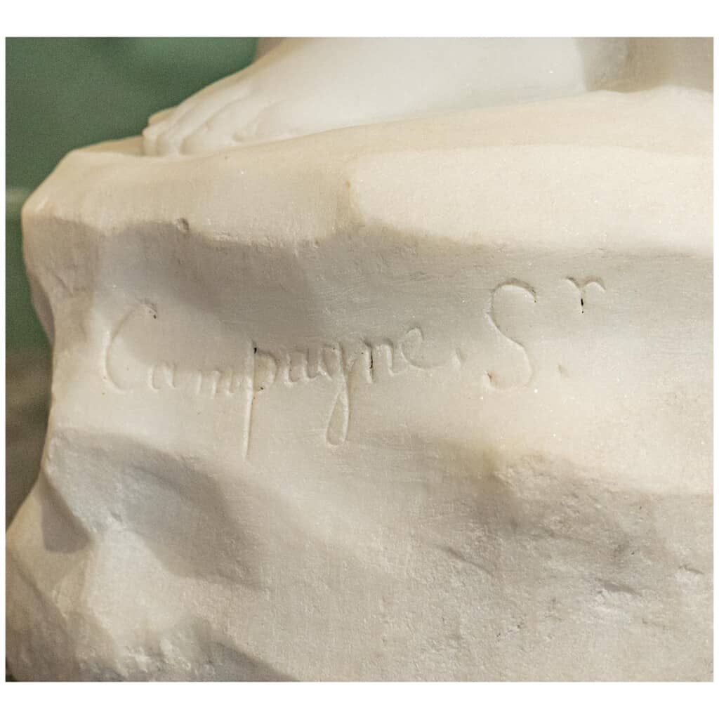 The source. Marble Signed Campagne. S.9