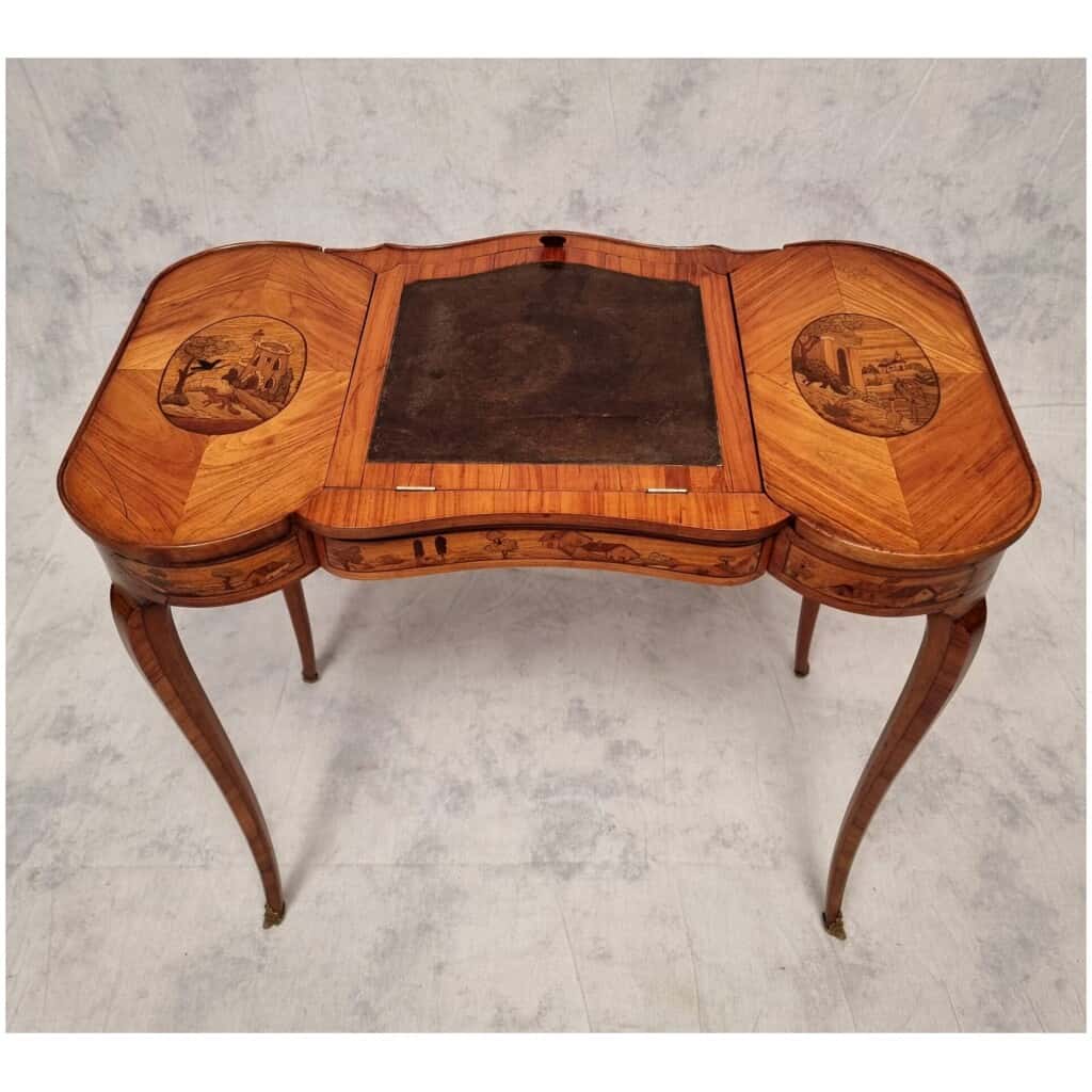 Louis XV style writing table - Bois De Rose - 19th 7