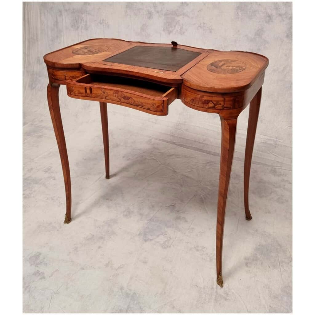 Louis XV style writing table - Bois De Rose - 19th 5